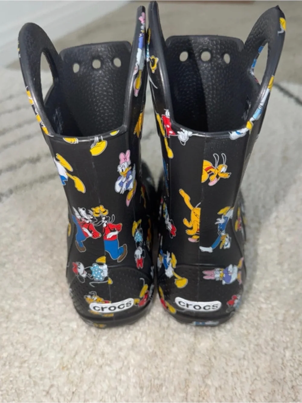 Kids Black Character Rain Boots with Mickey & Friends